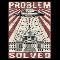 Funny UFO Problem Solved Political Humor Sarcastic Flatbill Hat