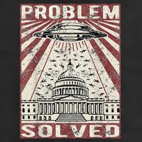 Funny UFO Problem Solved Political Humor Sarcastic 25L Jumbo Tote