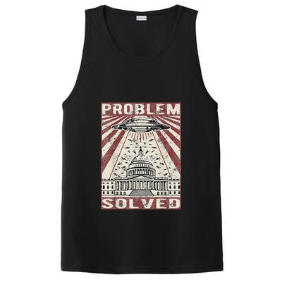 Funny UFO Problem Solved Political Humor Sarcastic PosiCharge Competitor Tank