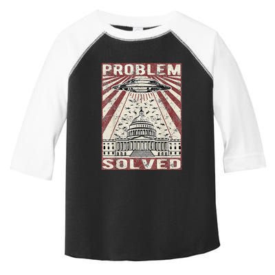 Funny UFO Problem Solved Political Humor Sarcastic Toddler Fine Jersey T-Shirt
