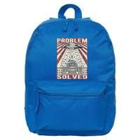Funny UFO Problem Solved Political Humor Sarcastic 16 in Basic Backpack