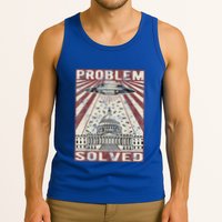 Funny UFO Problem Solved Political Humor Sarcastic Tank Top
