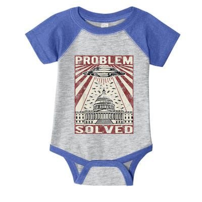 Funny UFO Problem Solved Political Humor Sarcastic Infant Baby Jersey Bodysuit