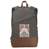 Funny UFO Problem Solved Political Humor Sarcastic Cotton Canvas Backpack