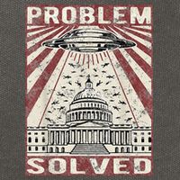 Funny UFO Problem Solved Political Humor Sarcastic Cotton Canvas Backpack