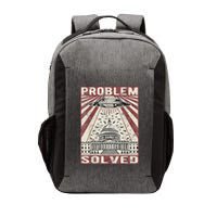 Funny UFO Problem Solved Political Humor Sarcastic Vector Backpack