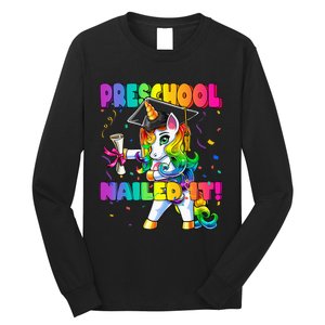 Flossing Unicorn Preschool Graduation Cap Diploma Gift Long Sleeve Shirt