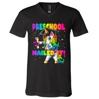 Flossing Unicorn Preschool Graduation Cap Diploma Gift V-Neck T-Shirt