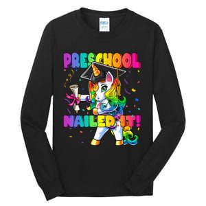 Flossing Unicorn Preschool Graduation Cap Diploma Gift Tall Long Sleeve T-Shirt