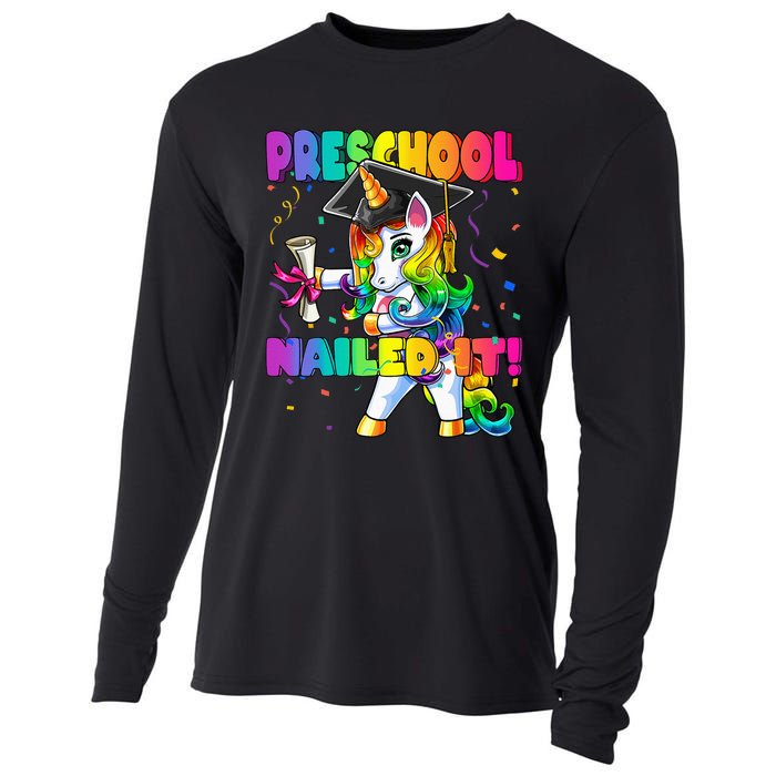 Flossing Unicorn Preschool Graduation Cap Diploma Gift Cooling Performance Long Sleeve Crew