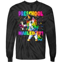 Flossing Unicorn Preschool Graduation Cap Diploma Gift Tie-Dye Long Sleeve Shirt