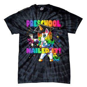 Flossing Unicorn Preschool Graduation Cap Diploma Gift Tie-Dye T-Shirt