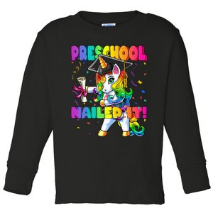 Flossing Unicorn Preschool Graduation Cap Diploma Gift Toddler Long Sleeve Shirt