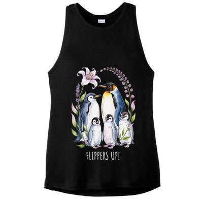 Flippers Up Penguins Resist Tariffs Ladies PosiCharge Tri-Blend Wicking Tank