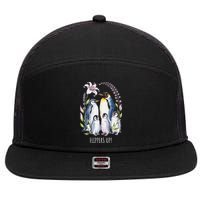 Flippers Up Penguins Resist Tariffs 7 Panel Mesh Trucker Snapback Hat