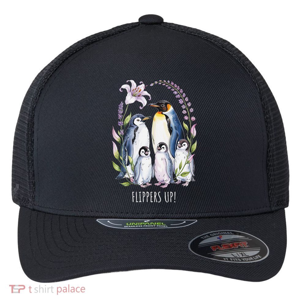 Flippers Up Penguins Resist Tariffs Flexfit Unipanel Trucker Cap