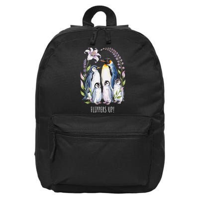 Flippers Up Penguins Resist Tariffs 16 in Basic Backpack