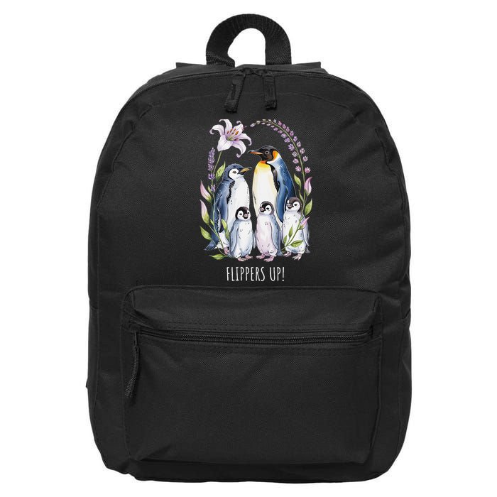 Flippers Up Penguins Resist Tariffs 16 in Basic Backpack