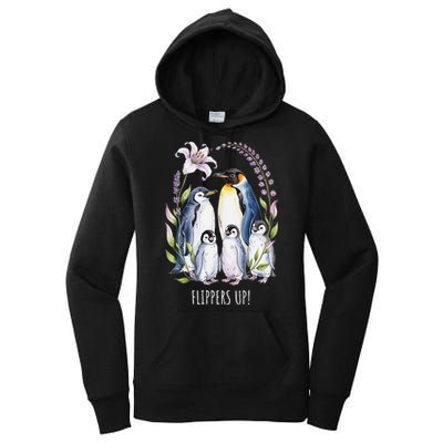 Flippers Up Penguins Resist Tariffs Women's Pullover Hoodie