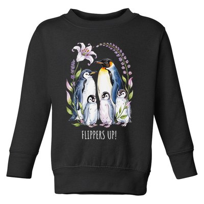 Flippers Up Penguins Resist Tariffs Toddler Sweatshirt