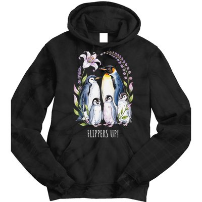 Flippers Up Penguins Resist Tariffs Tie Dye Hoodie