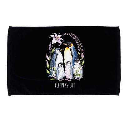 Flippers Up Penguins Resist Tariffs Microfiber Hand Towel