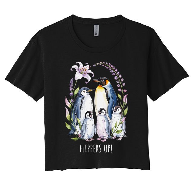 Flippers Up Penguins Resist Tariffs Crop Top