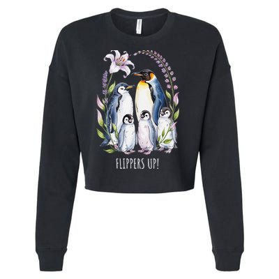 Flippers Up Penguins Resist Tariffs Cropped Pullover Crew