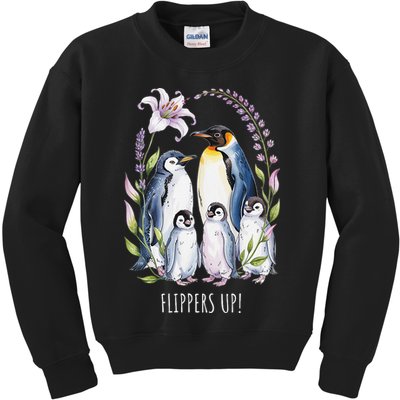 Flippers Up Penguins Resist Tariffs Kids Sweatshirt