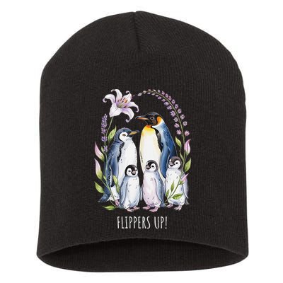 Flippers Up Penguins Resist Tariffs Short Acrylic Beanie