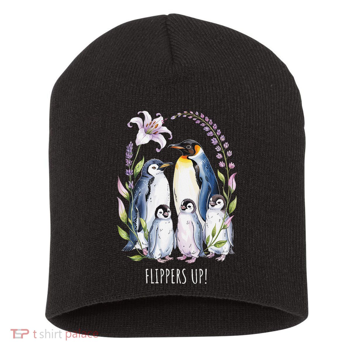 Flippers Up Penguins Resist Tariffs Short Acrylic Beanie