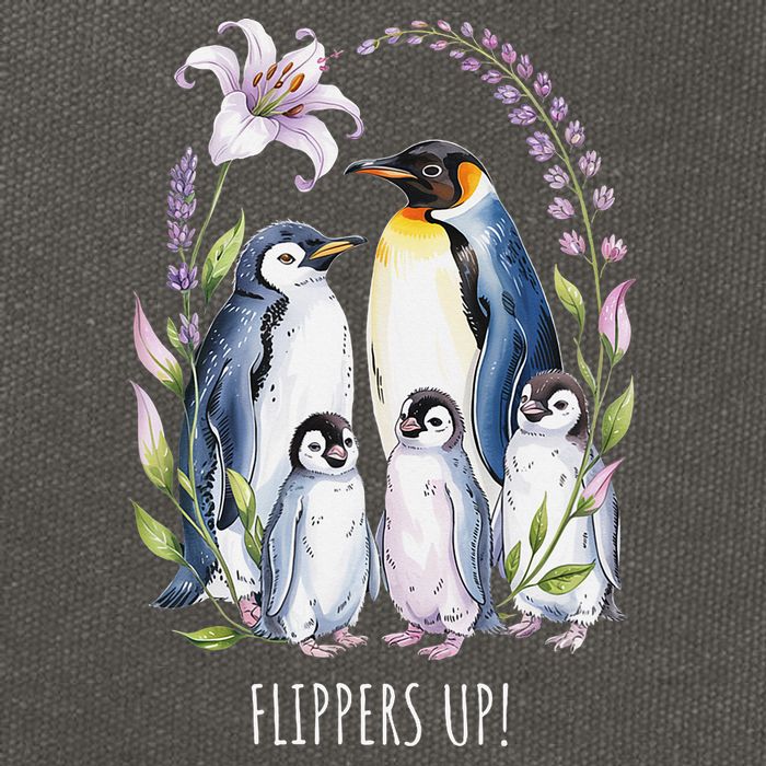 Flippers Up Penguins Resist Tariffs Cotton Canvas Backpack