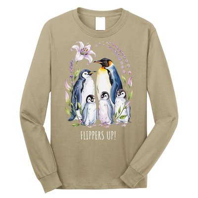 Flippers Up Penguins Resist Tariffs Long Sleeve Shirt