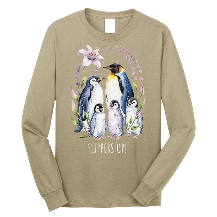 Flippers Up Penguins Resist Tariffs Long Sleeve Shirt