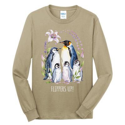 Flippers Up Penguins Resist Tariffs Tall Long Sleeve T-Shirt