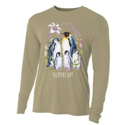 Flippers Up Penguins Resist Tariffs Cooling Performance Long Sleeve Crew