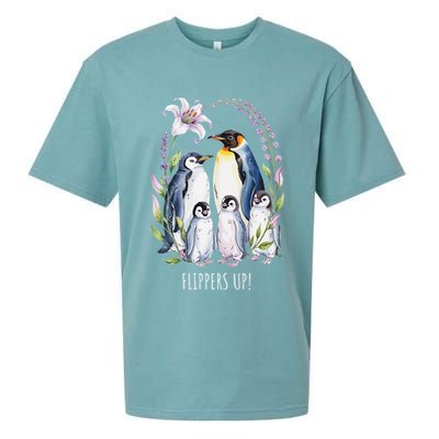 Flippers Up Penguins Resist Tariffs Sueded Cloud Jersey T-Shirt
