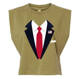 Funny Usa President Trump Suit Easy Halloween Costume Long Sleeve Garment-Dyed Women's Muscle Tee