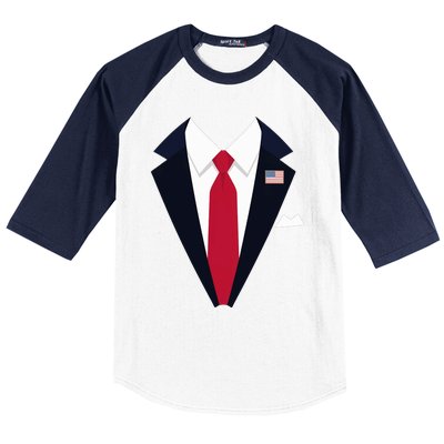 Funny Usa President Trump Suit Easy Halloween Costume Long Sleeve Baseball Sleeve Shirt