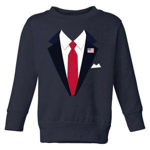 Funny Usa President Trump Suit Easy Halloween Costume Long Sleeve Toddler Sweatshirt