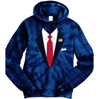 Funny Usa President Trump Suit Easy Halloween Costume Long Sleeve Tie Dye Hoodie