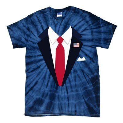 Funny Usa President Trump Suit Easy Halloween Costume Long Sleeve Tie-Dye T-Shirt