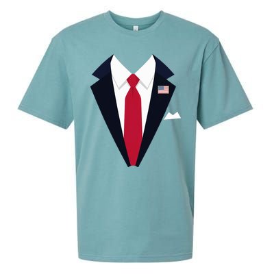 Funny Usa President Trump Suit Easy Halloween Costume Long Sleeve Sueded Cloud Jersey T-Shirt