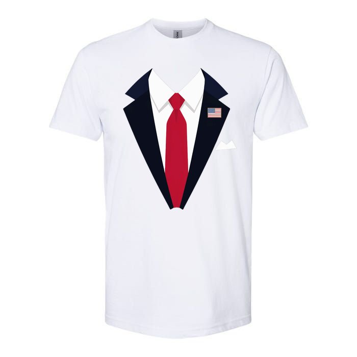 Funny Usa President Trump Suit Easy Halloween Costume Long Sleeve Softstyle CVC T-Shirt