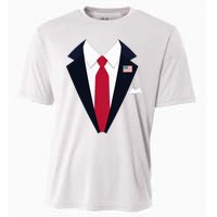 Funny Usa President Trump Suit Easy Halloween Costume Long Sleeve Cooling Performance Crew T-Shirt