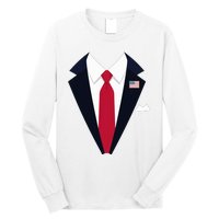 Funny Usa President Trump Suit Easy Halloween Costume Long Sleeve Long Sleeve Shirt