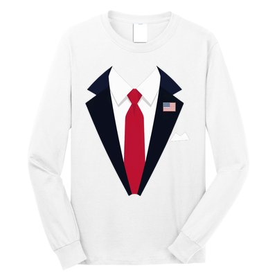 Funny Usa President Trump Suit Easy Halloween Costume Long Sleeve Long Sleeve Shirt