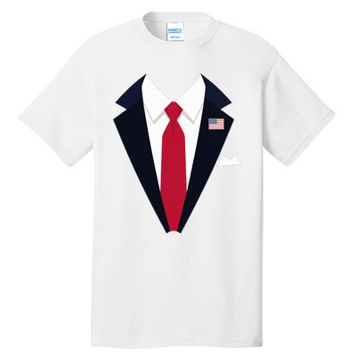 Funny Usa President Trump Suit Easy Halloween Costume Long Sleeve Tall T-Shirt