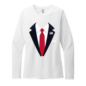 Funny Usa President Trump Suit Easy Halloween Costume Long Sleeve Womens CVC Long Sleeve Shirt