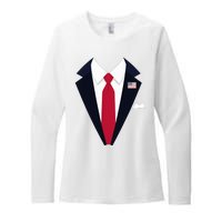 Funny Usa President Trump Suit Easy Halloween Costume Long Sleeve Womens CVC Long Sleeve Shirt